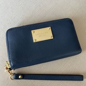 Michael Kors Navy Blue Wristlet Wallet